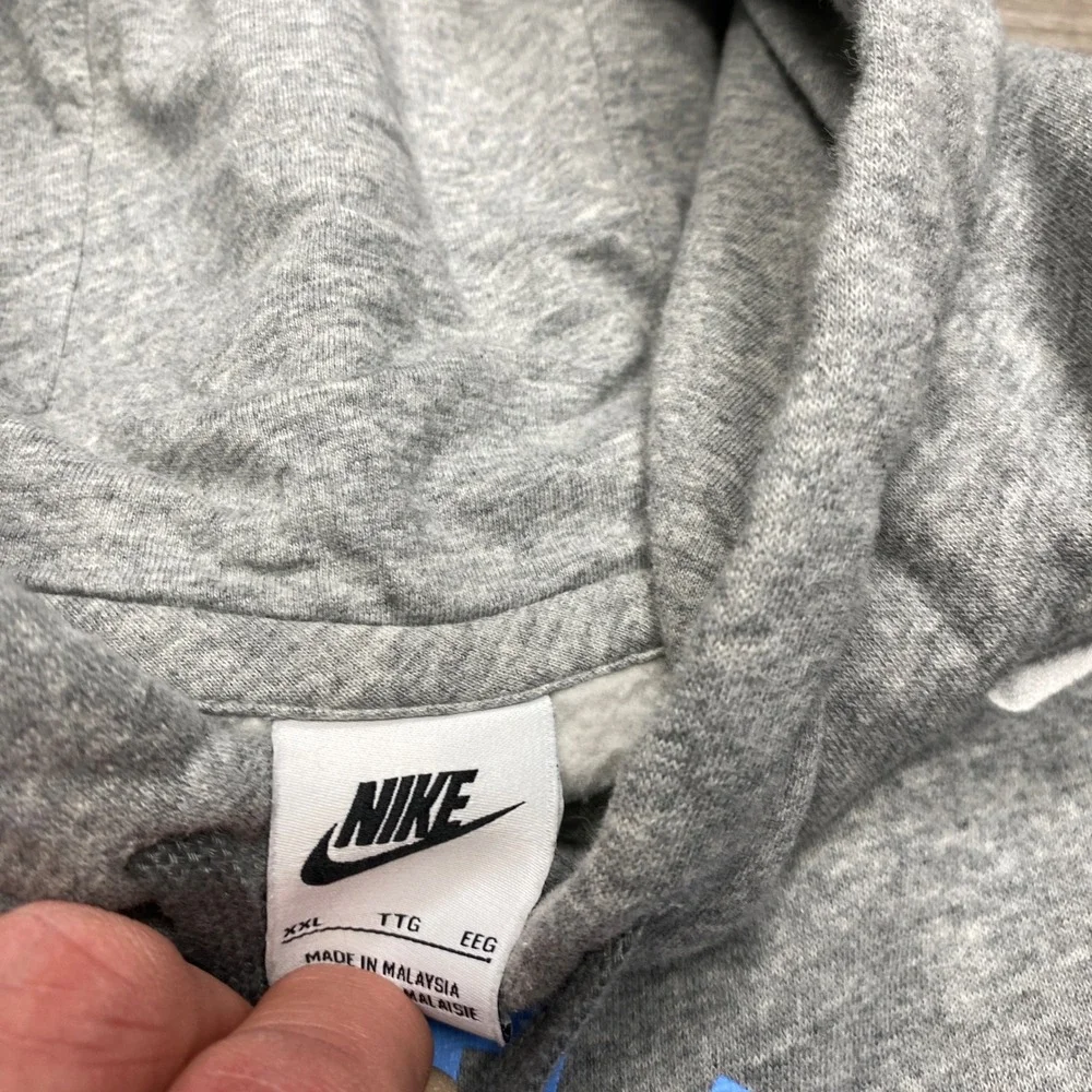Nike Volleyball Hoodie Mens 2XL Gray Blue Graphic Pullover Fleece CJ1611-063